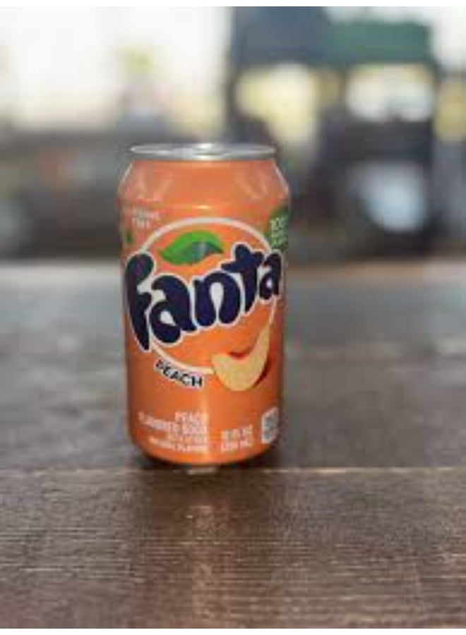 فانتا مشروب غازي فانتا بنكهة الخوخ – مستورد من الولايات المتحدة – عبوة 12 قطعة (355 مل لكل قطعة) - Image 2